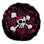 Girly Skull & Crossbones Large 18  Premium Round Cushion 