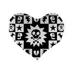 Gothic Punk Skull Standard 16  Premium Heart Shape Cushion 