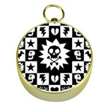 Gothic Punk Skull Gold Compass
