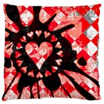 Love Heart Splatter Large Flano Cushion Case (Two Sides)
