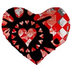Love Heart Splatter Large 19  Premium Flano Heart Shape Cushion