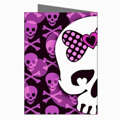 Pink Polka Dot Bow Skull Greeting Cards (Pkg of 8) from ZippyPress Right