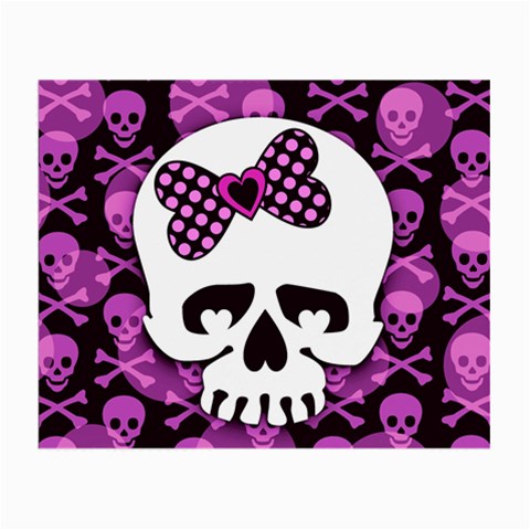 Pink Polka Dot Bow Skull Small Glasses Cloth (2 Sides) from ZippyPress Front