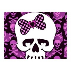 Pink Polka Dot Bow Skull Double Sided Flano Blanket (Mini) from ZippyPress 35 x27  Blanket Front