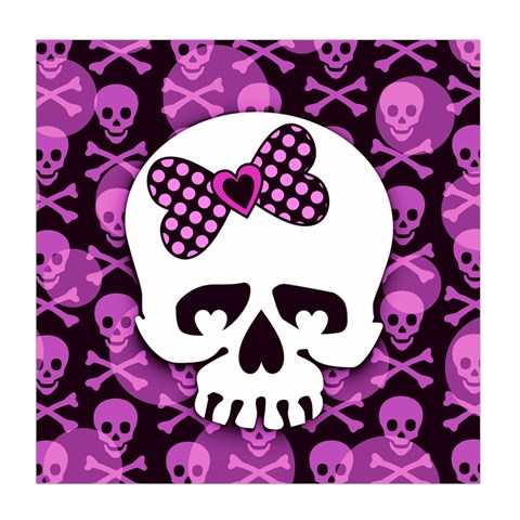 Pink Polka Dot Bow Skull Duvet Cover (Queen Size) from ZippyPress Front