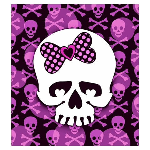 Pink Polka Dot Bow Skull Drawstring Pouch (XXL) from ZippyPress Front