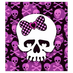 Pink Polka Dot Bow Skull Drawstring Pouch (XXL) from ZippyPress Back
