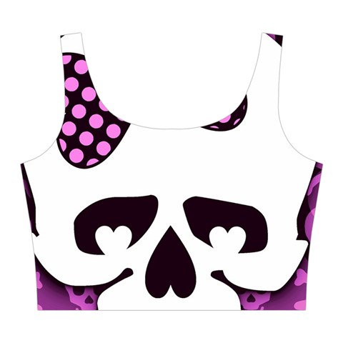 Pink Polka Dot Bow Skull Midi Sleeveless Dress from ZippyPress Top Front