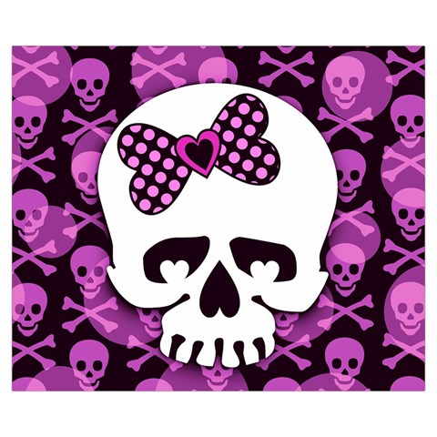 Pink Polka Dot Bow Skull Medium Tote Bag from ZippyPress Front
