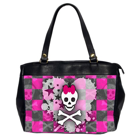 Princess Skull Heart Oversize Office Handbag (2 Sides) from ZippyPress Front