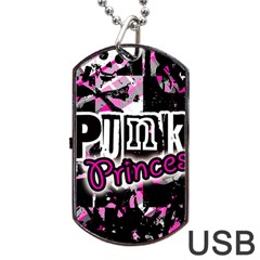 Punk Princess Dog Tag USB Flash (Two Sides) from ZippyPress Front