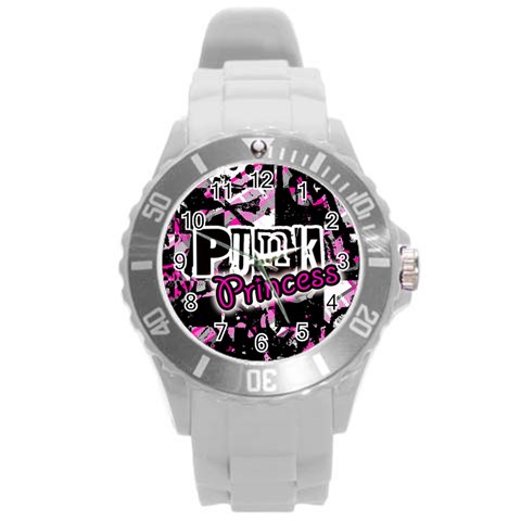 Punk Princess Round Plastic Sport Watch (L) from ZippyPress Front