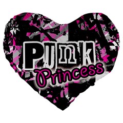 Punk Princess Large 19  Premium Heart Shape Cushion from ZippyPress Front