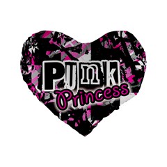Punk Princess Standard 16  Premium Flano Heart Shape Cushion  from ZippyPress Front