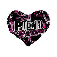 Punk Princess Standard 16  Premium Flano Heart Shape Cushion  from ZippyPress Back