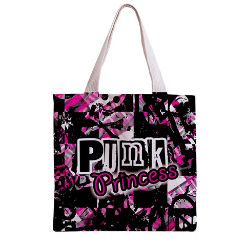 Punk Princess Zipper Grocery Tote Bag from ZippyPress Front