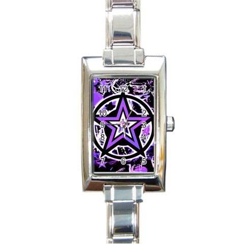 Purple Star Rectangle Italian Charm Watch from ZippyPress Front