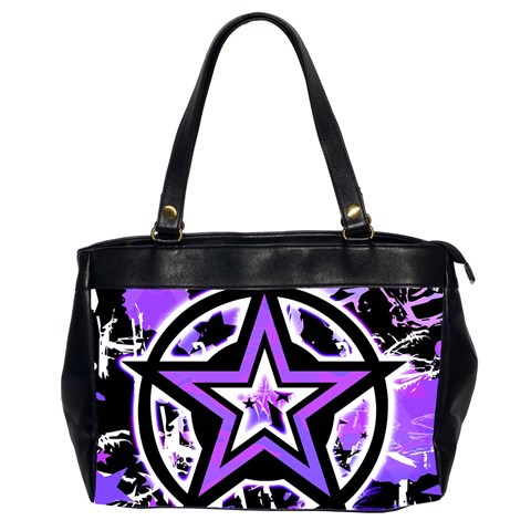 Purple Star Oversize Office Handbag (2 Sides) from ZippyPress Front