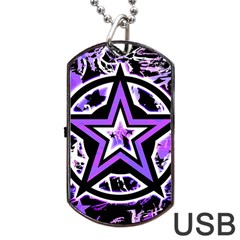 Purple Star Dog Tag USB Flash (Two Sides) from ZippyPress Front