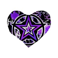 Purple Star Standard 16  Premium Heart Shape Cushion  from ZippyPress Back