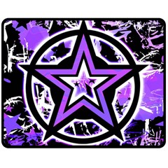 Purple Star Double Sided Fleece Blanket (Medium) from ZippyPress 58.8 x47.4  Blanket Back