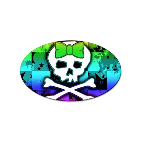 Rainbow Skull Sticker Oval (10 pack) from ZippyPress Front