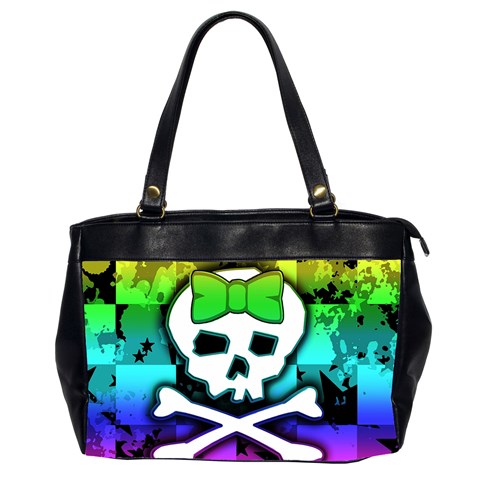 Rainbow Skull Oversize Office Handbag (2 Sides) from ZippyPress Front