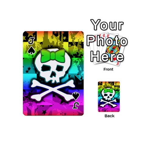 Jack Rainbow Skull Playing Cards 54 Designs (Mini) from ZippyPress Front - SpadeJ