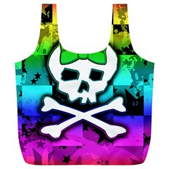 Rainbow Skull Full Print Recycle Bag (XL) from ZippyPress Back
