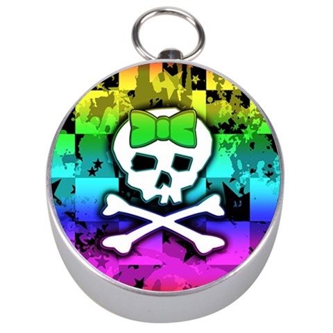 Rainbow Skull Silver Compass from ZippyPress Front
