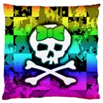 Rainbow Skull Standard Flano Cushion Case (One Side)
