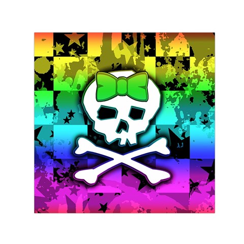 Rainbow Skull Small Satin Scarf (Square) from ZippyPress Front
