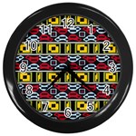 Rectangles and other shapes pattern                                    Wall Clock (Black)
