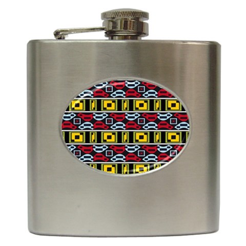 Rectangles and other shapes pattern                                    Hip Flask (6 oz) from ZippyPress Front