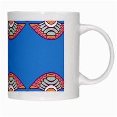 Shapes chains on a blue background                                              White Mug from ZippyPress Right