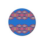 Shapes chains on a blue background                                              Rubber Coaster (Round)