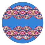 Shapes chains on a blue background                                              Magnet 5  (Round)