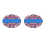 Shapes chains on a blue background                                              Cufflinks (Oval)