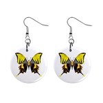 Butterfly M2 1  Button Earrings