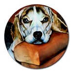 Lazy Lucy Beagle Round Mousepad