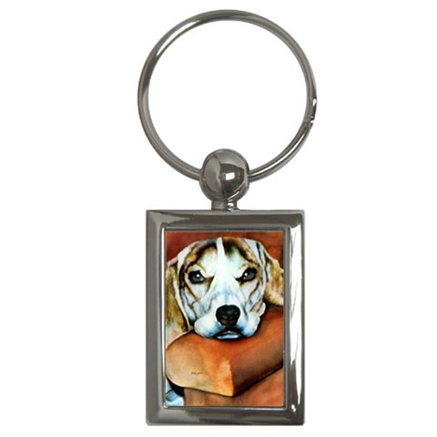 Lazy Lucy Beagle Key Chain (Rectangle) from ZippyPress Front