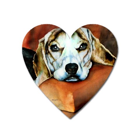Lazy Lucy Beagle Magnet (Heart) from ZippyPress Front