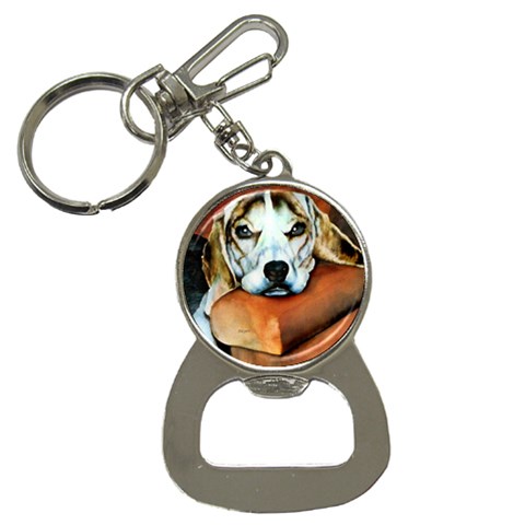 Lazy Lucy Beagle Bottle Opener Key Chain from ZippyPress Front