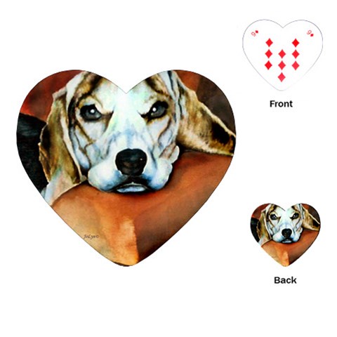Lazy Lucy Beagle Playing Cards (Heart) from ZippyPress Front
