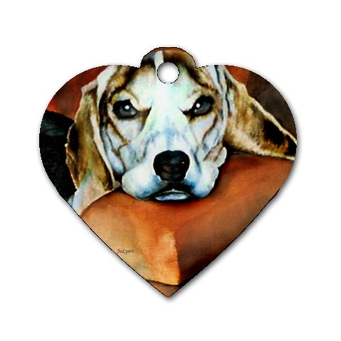 Lazy Lucy Beagle Dog Tag Heart (One Side) from ZippyPress Front