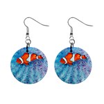 Serenity Clown and Anemone 1  Button Earrings