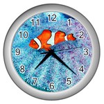Serenity Clown and Anemone Wall Clock (Silver)