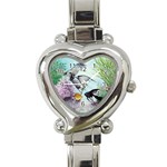 Angel Fish and Neon Aquarium Heart Italian Charm Watch