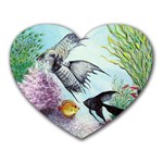 Angel Fish and Neon Aquarium Mousepad (Heart)