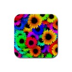 Colorful sunflowers                                                   Rubber Square Coaster (4 pack
